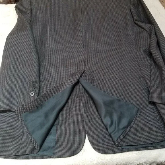 Filo A Mano Hand Tailored John Powers Mens 3-Button Blazer Jacket Business Black